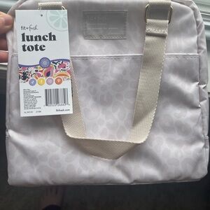 Cream cheetah print Lunch Tote